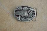 Firefighter Belt Buckle (Painted, Pewter)